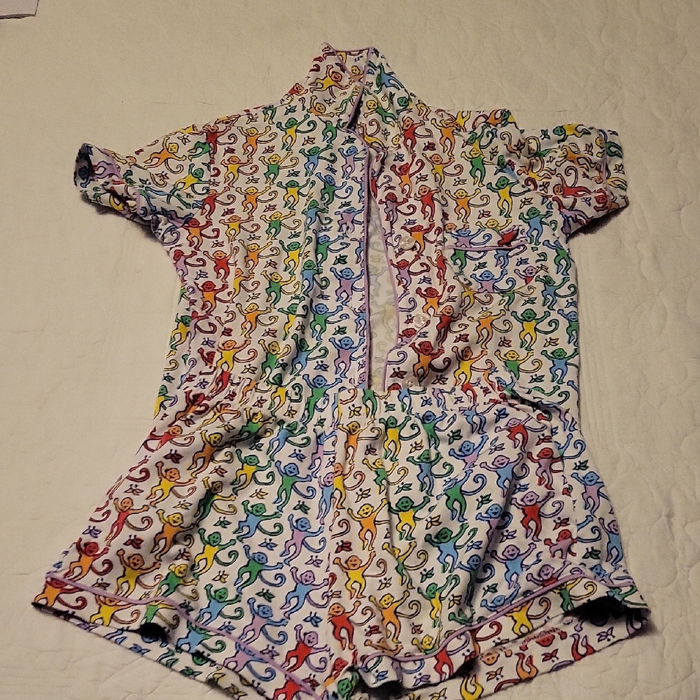 Roller Rabbit Rainbow monkeys pajama set
